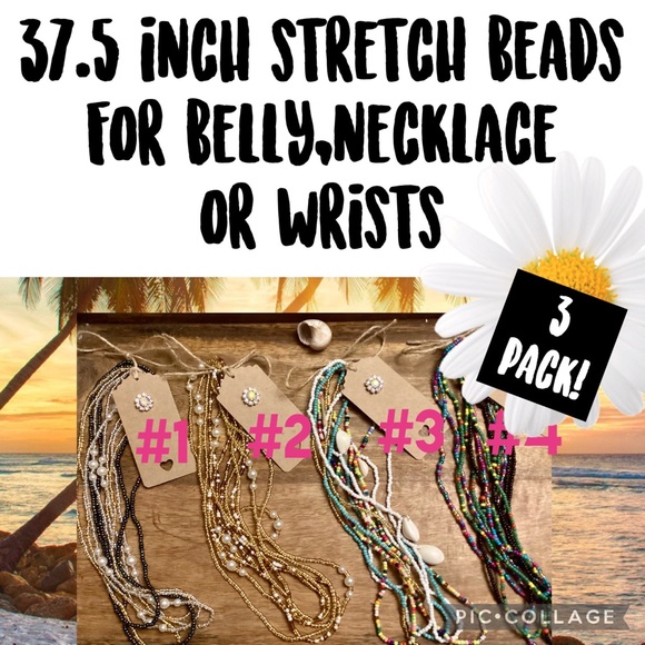 🌴3 PC SET!!! Beaded SEED Strands for Necklaces, BELLY, Bracelets, Anklets - Picture 8 of 9